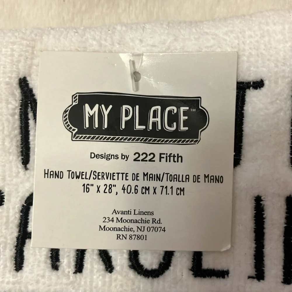 NWT North Carolina Themed white Hand Towel 16 x 28